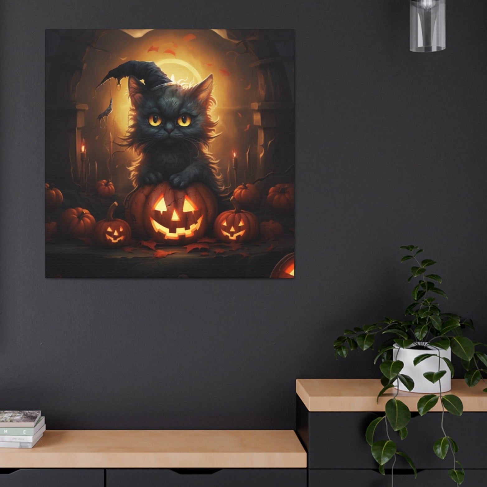 Halloween black cat aesthetic art decor gifts