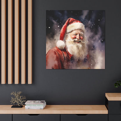 Christmas Santa Claus watercolor canvas print