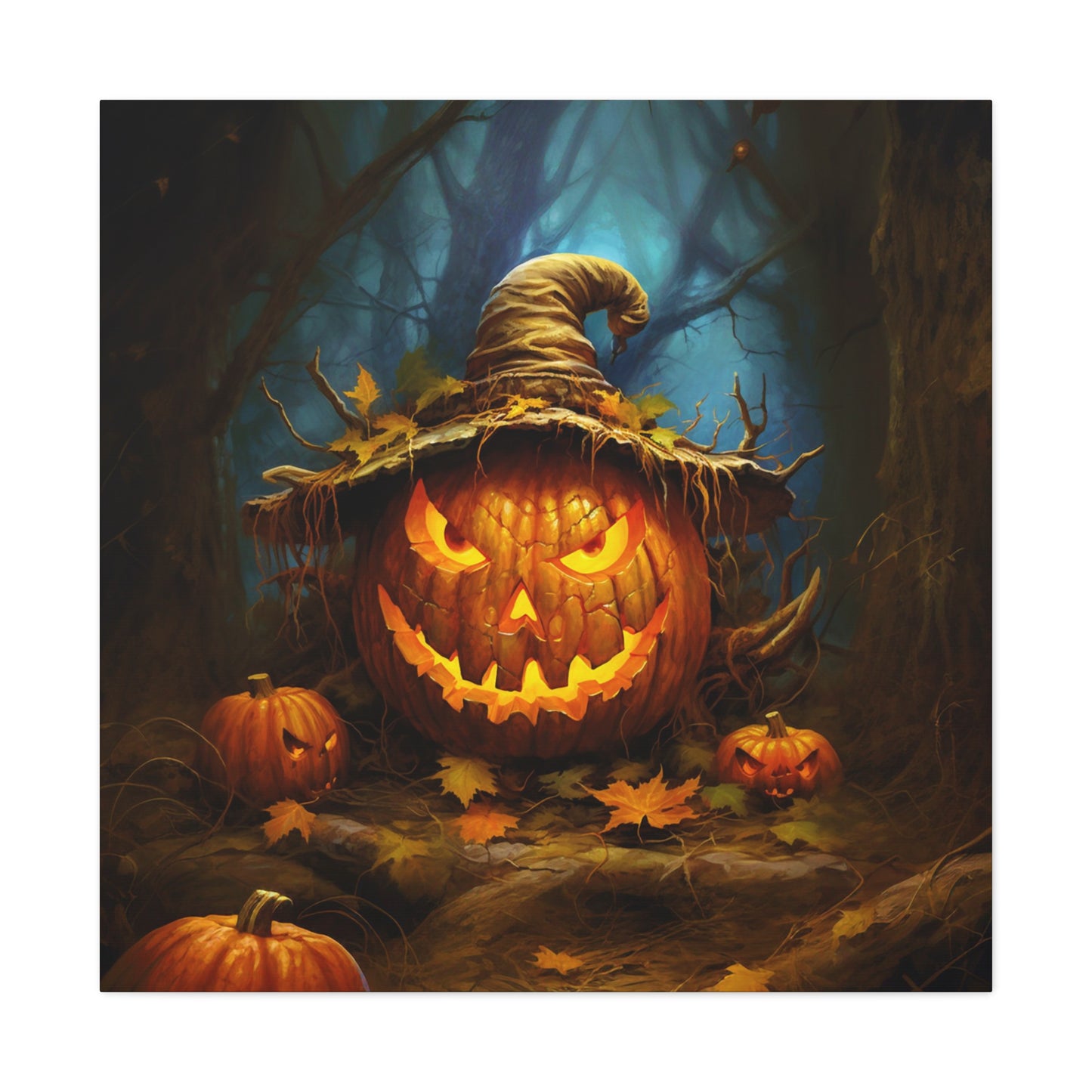 Halloween jack-o-lantern art prints, jack-o-lantern aesthetic Halloween wall decor