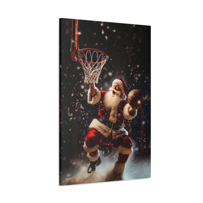 santa dunking basketball wall art decor