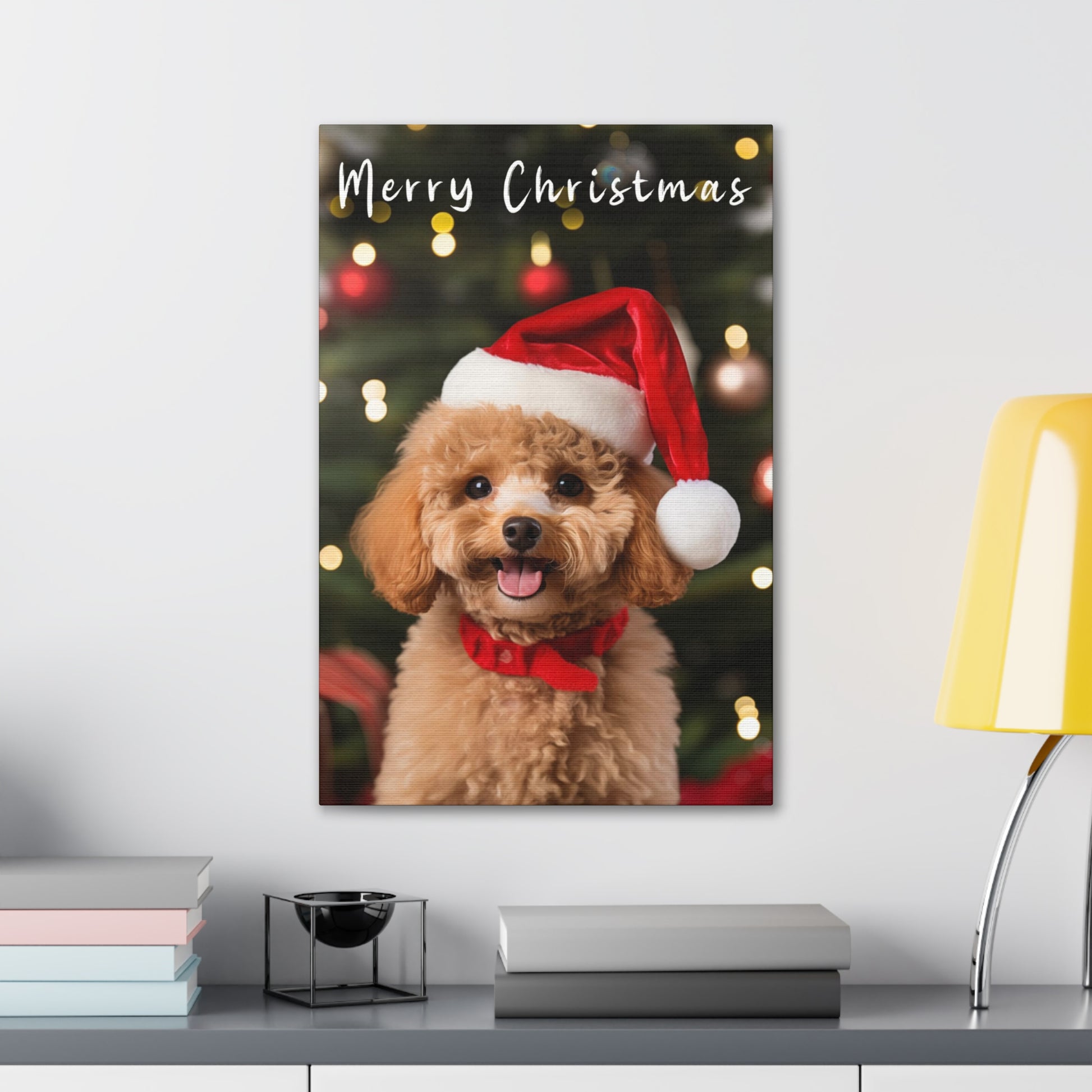 Christmas Poodle canvas prints