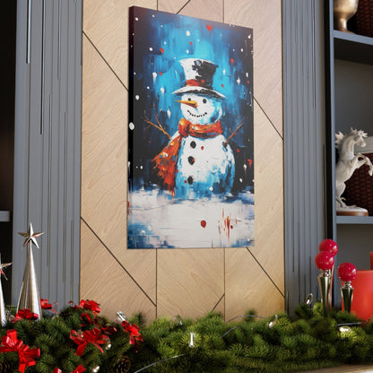 Impressionist-Style Snowman canvas prints