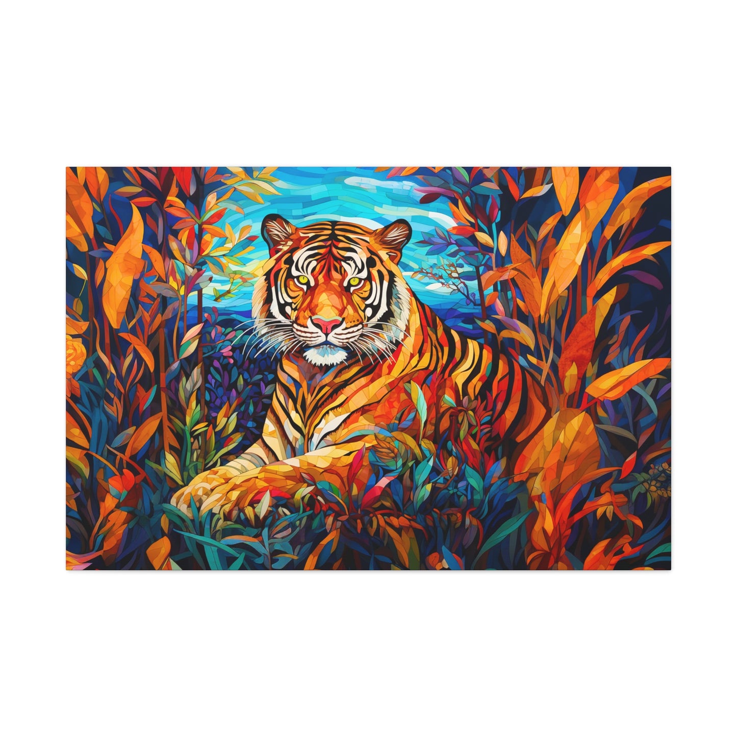 art deco tiger canvas print