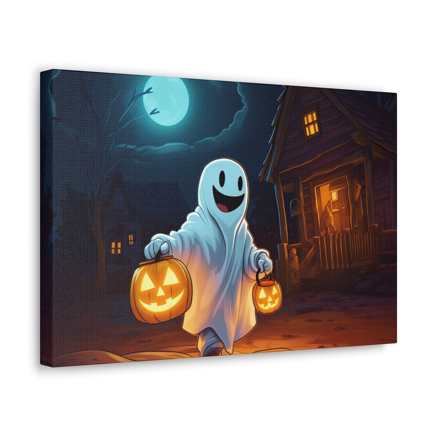 Scary Trick-or-Treater Canvas Print Halloween Wall Art Decor Gifts