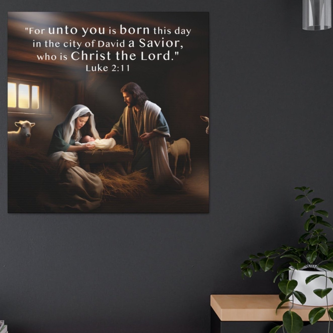 luke 2:11 baby jesus wall decor art, bible canvas art Luke 2:11