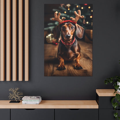 Christmas Dachshund canvas prints