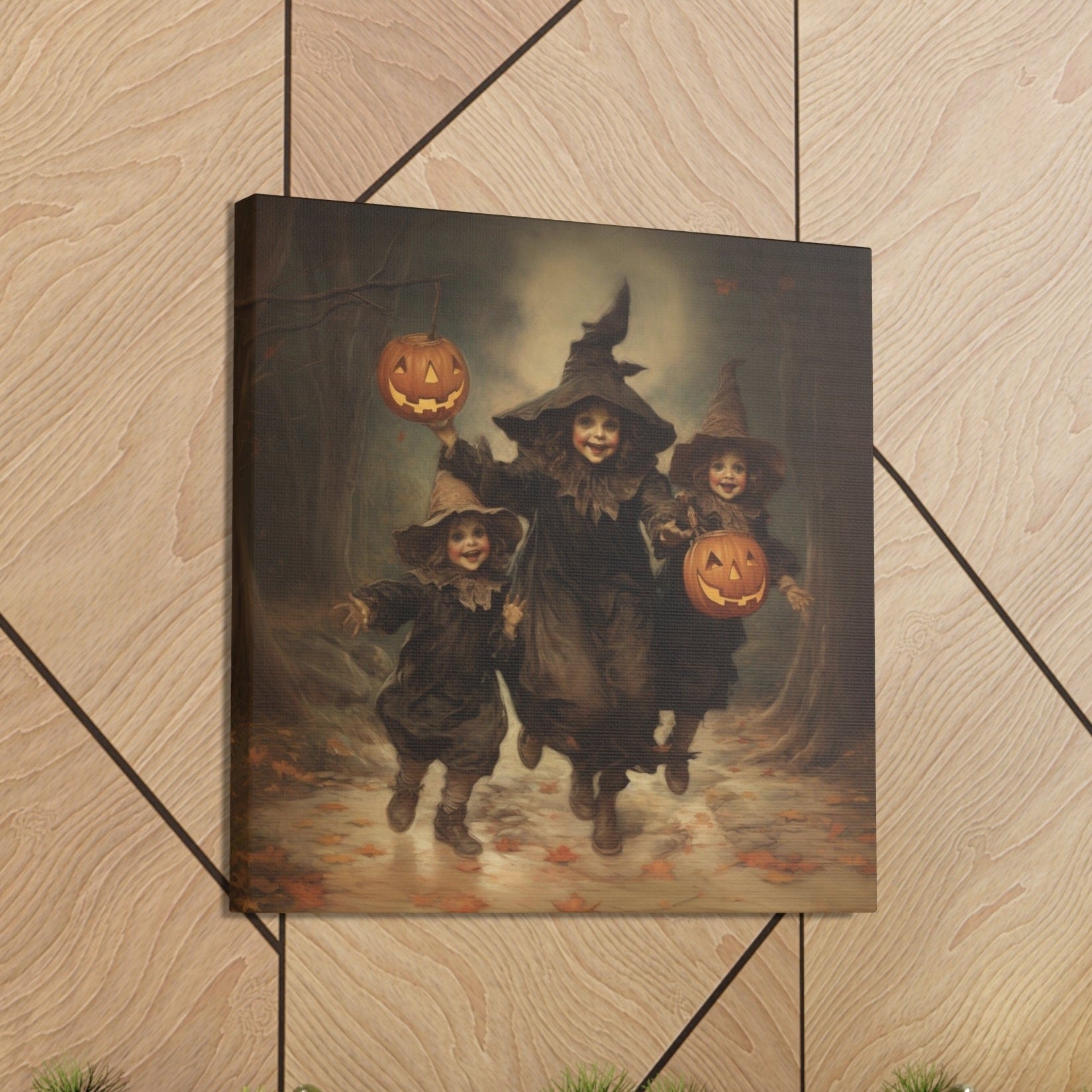 halloween witch canvas print