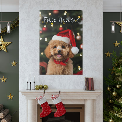 Christmas Poodle Feliz Navidad wall decor