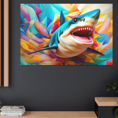 shark stretched canvas print