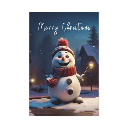 Merry Christmas Snowman canvas prints
