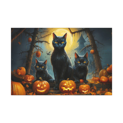Halloween cute black cats wall decor