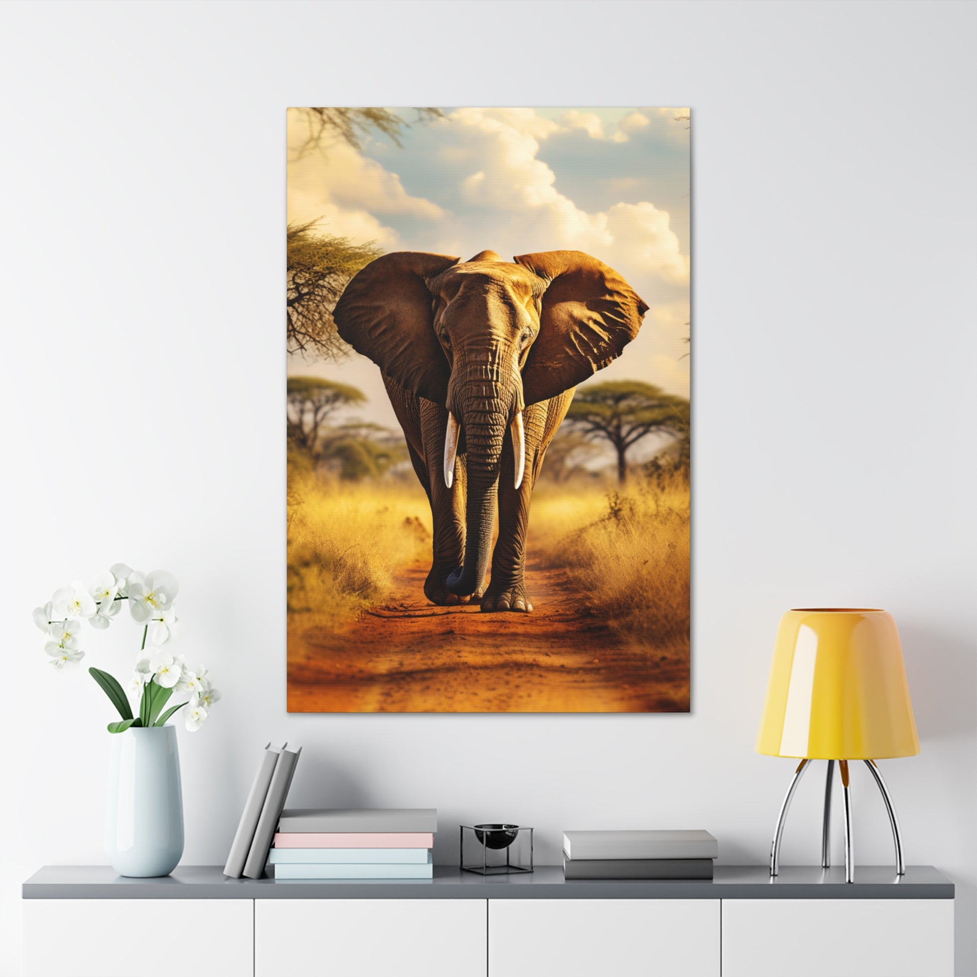 african elephant stretched canvas print