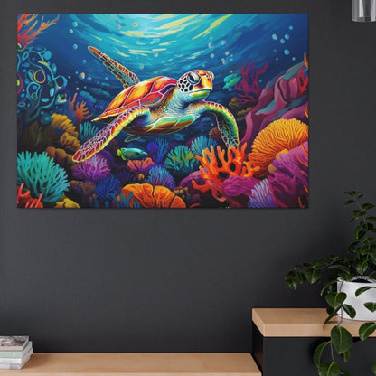 wall art of sea turtle