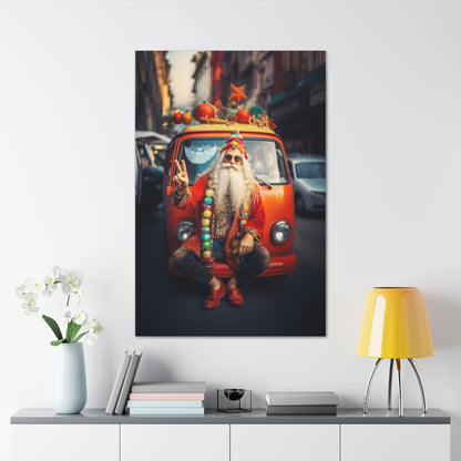 hippie Santa Claus canvas print