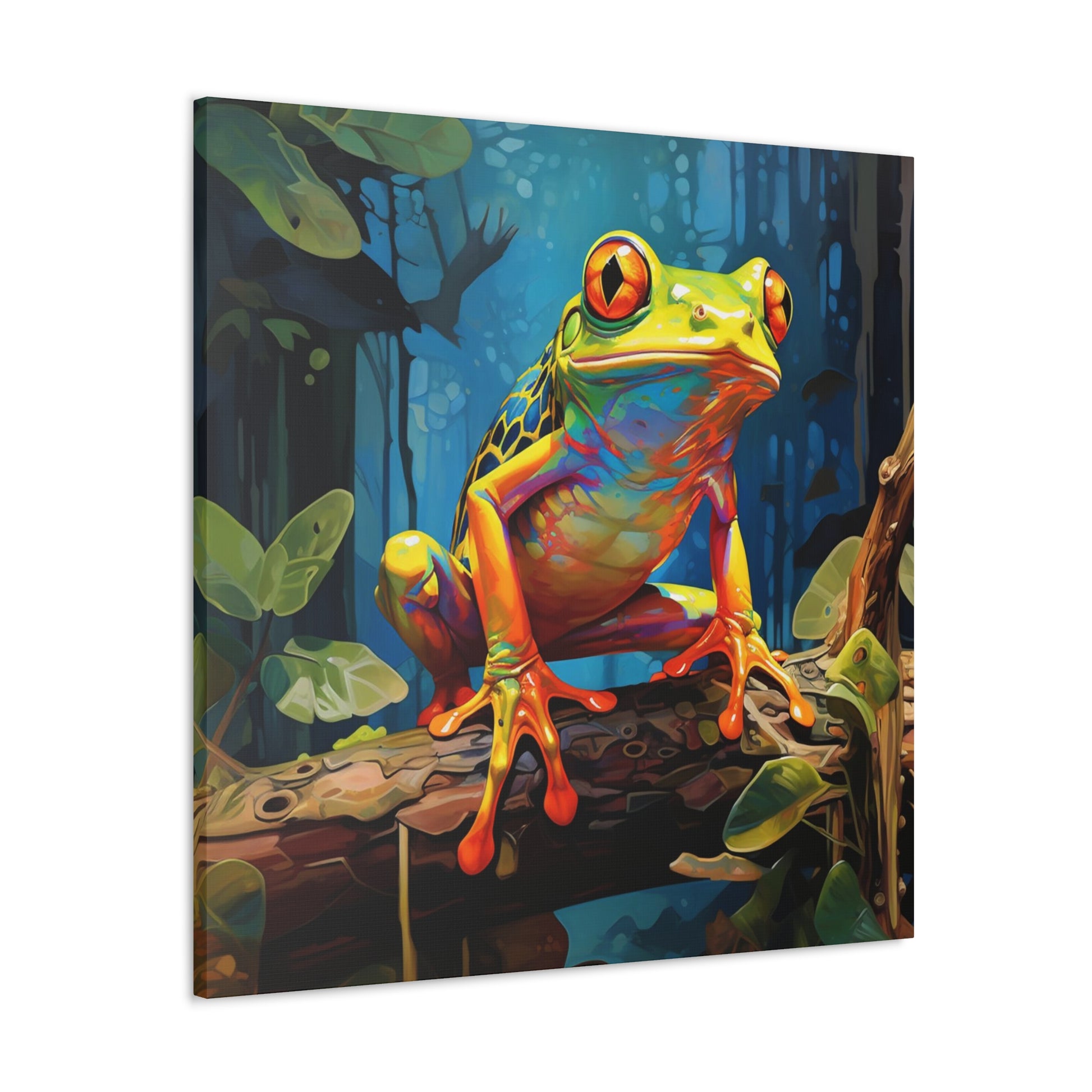 colorful tree frogs wall decor