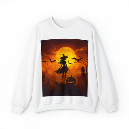 Witch Halloween Sweatshirt Men's Women's Black Grey White Small Medium Large XL XXL XXL Halloween Witch Sweatshirts Silhouette