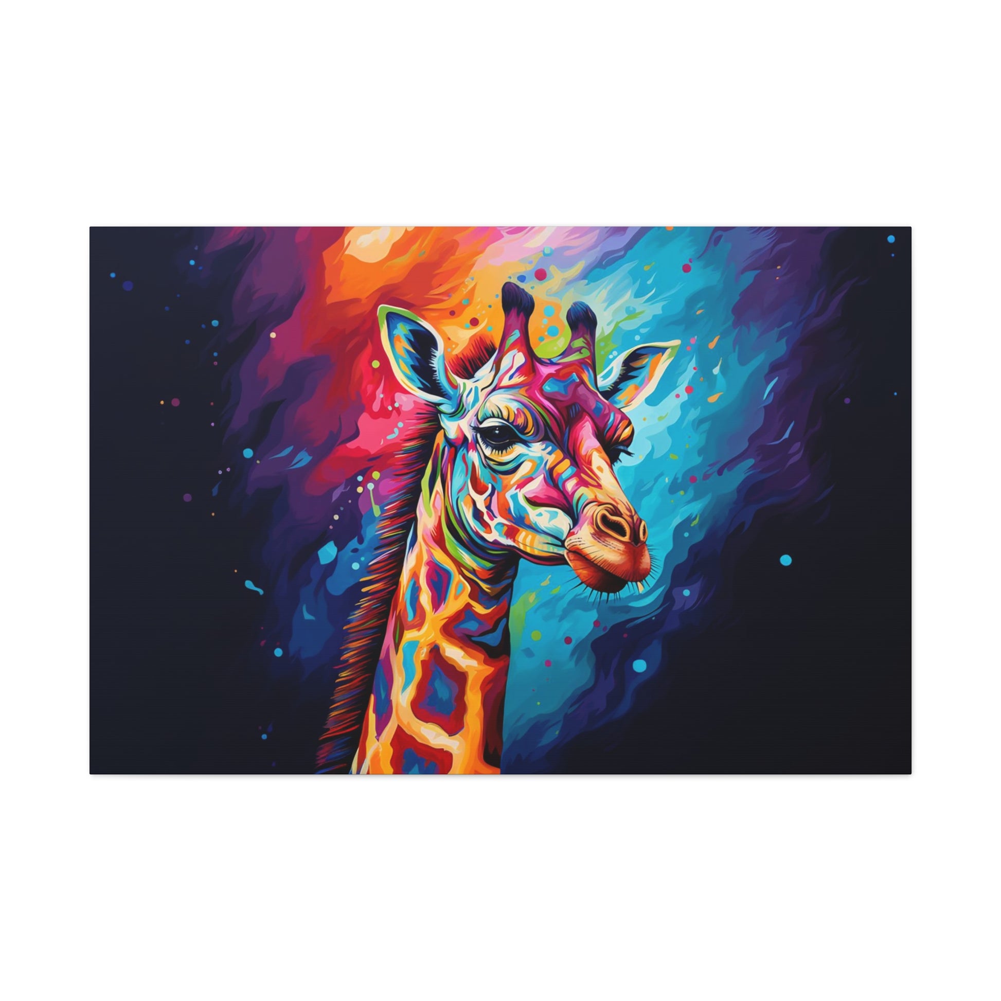 colorful giraffes wall decor, giraffe art prints painting aesthetic giraffe canvas print gift