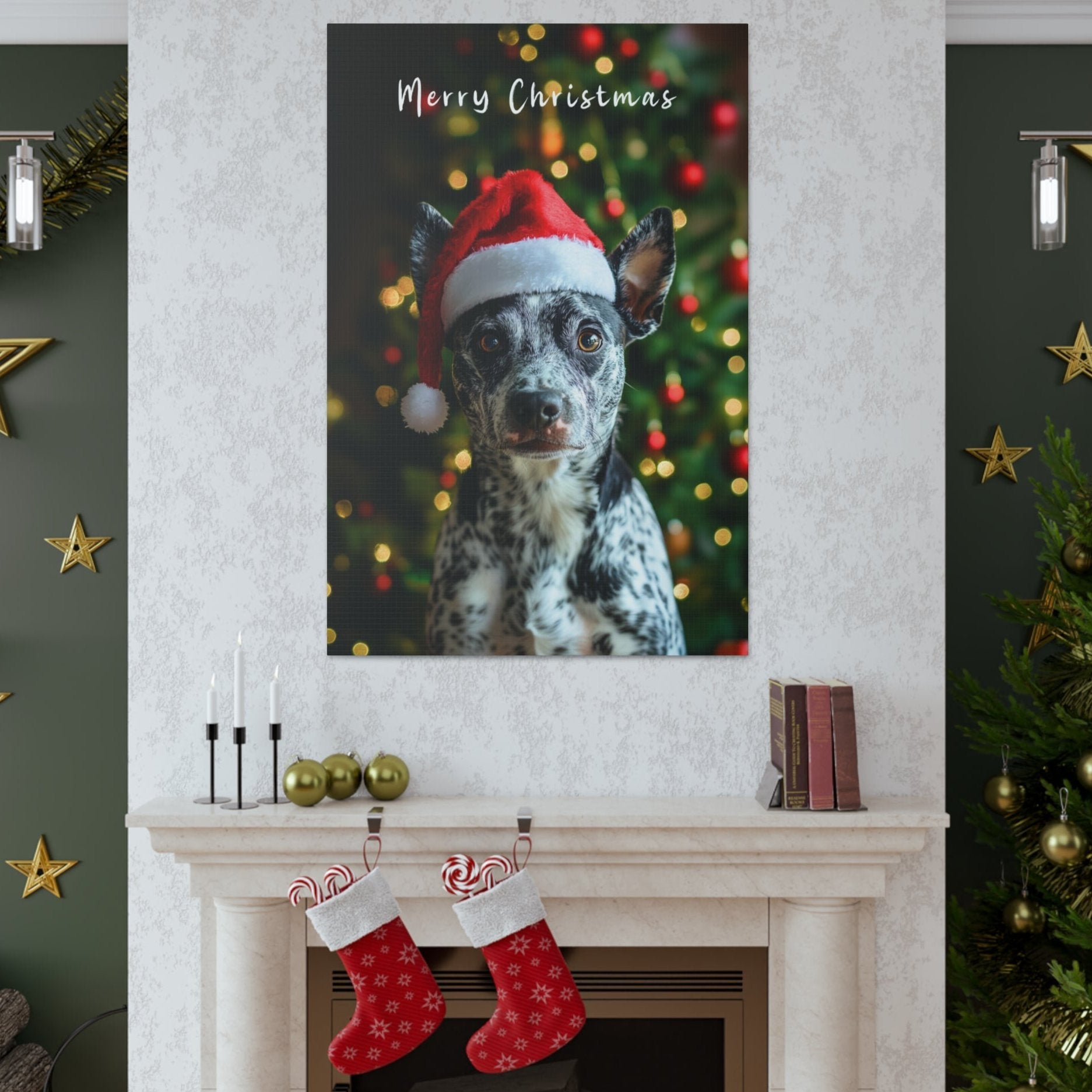 Christmas Blue Healer canvas prints