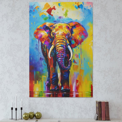 modern art elephant stretched canvas print