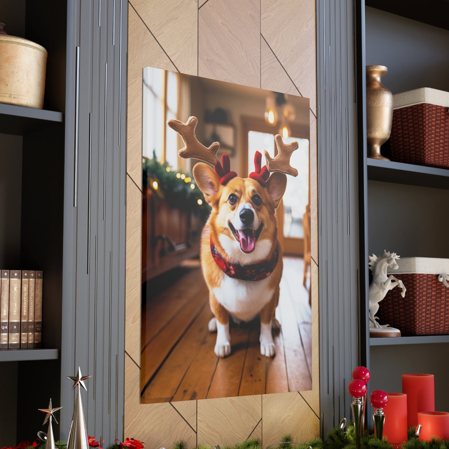 Christmas Corgis canvas prints