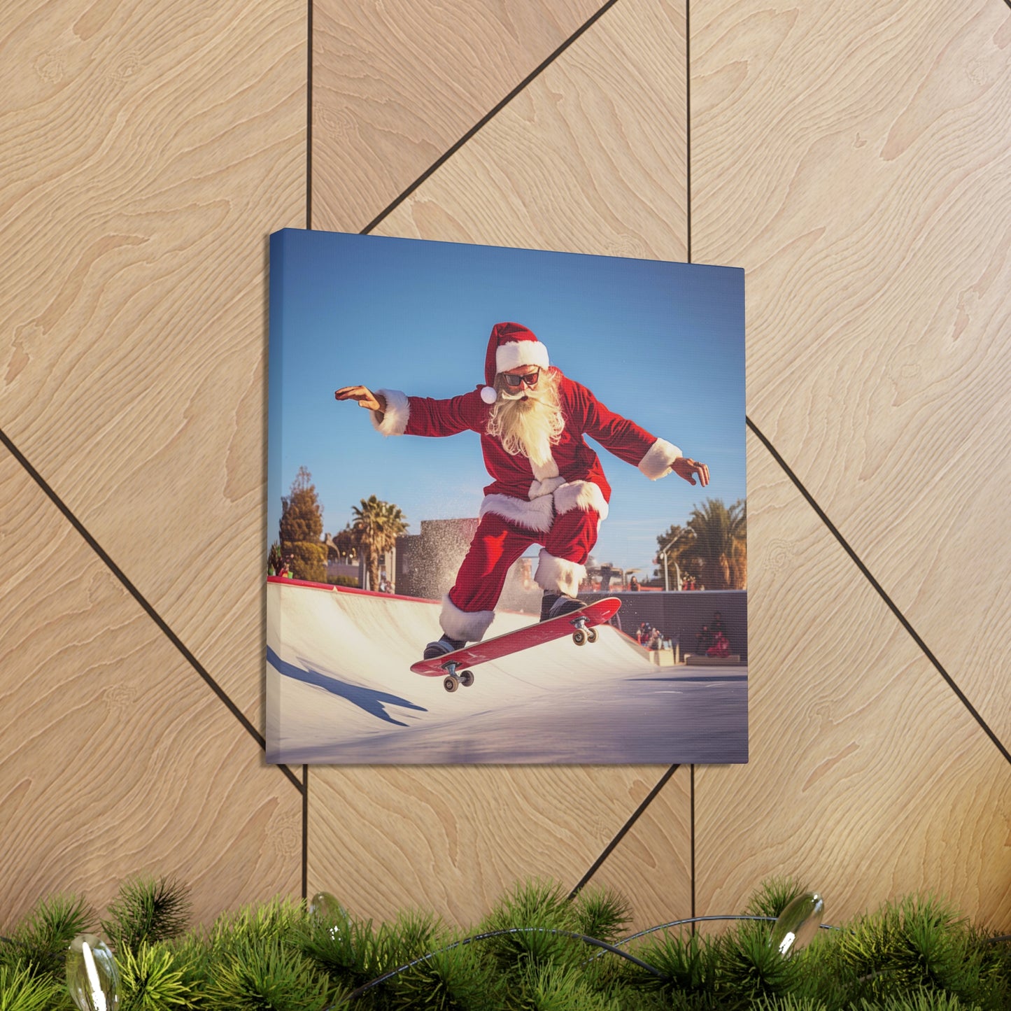 Santa skateboarder wall decorations