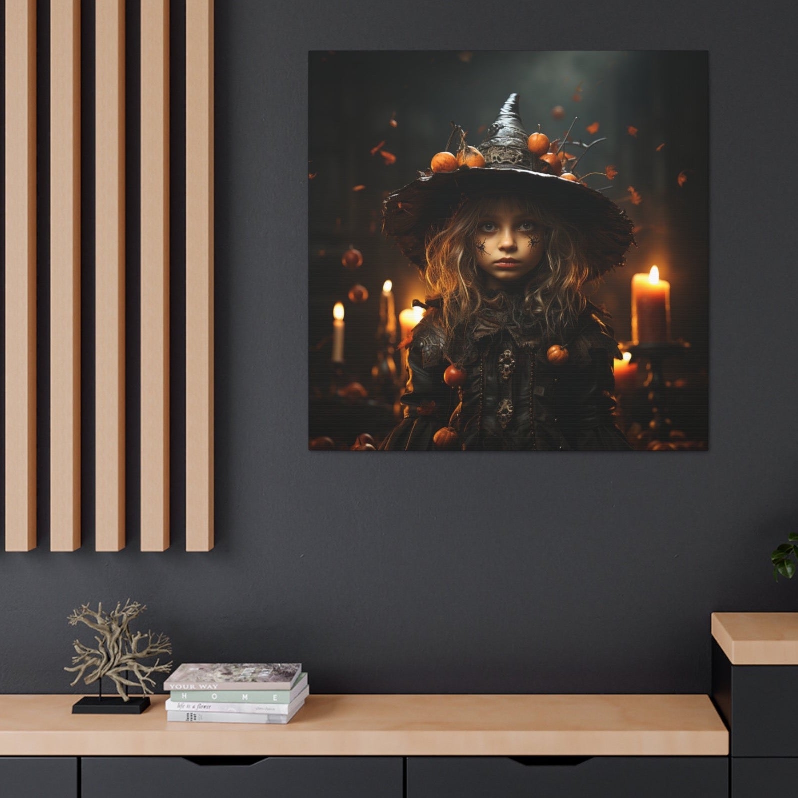 halloween young witch decor indoor