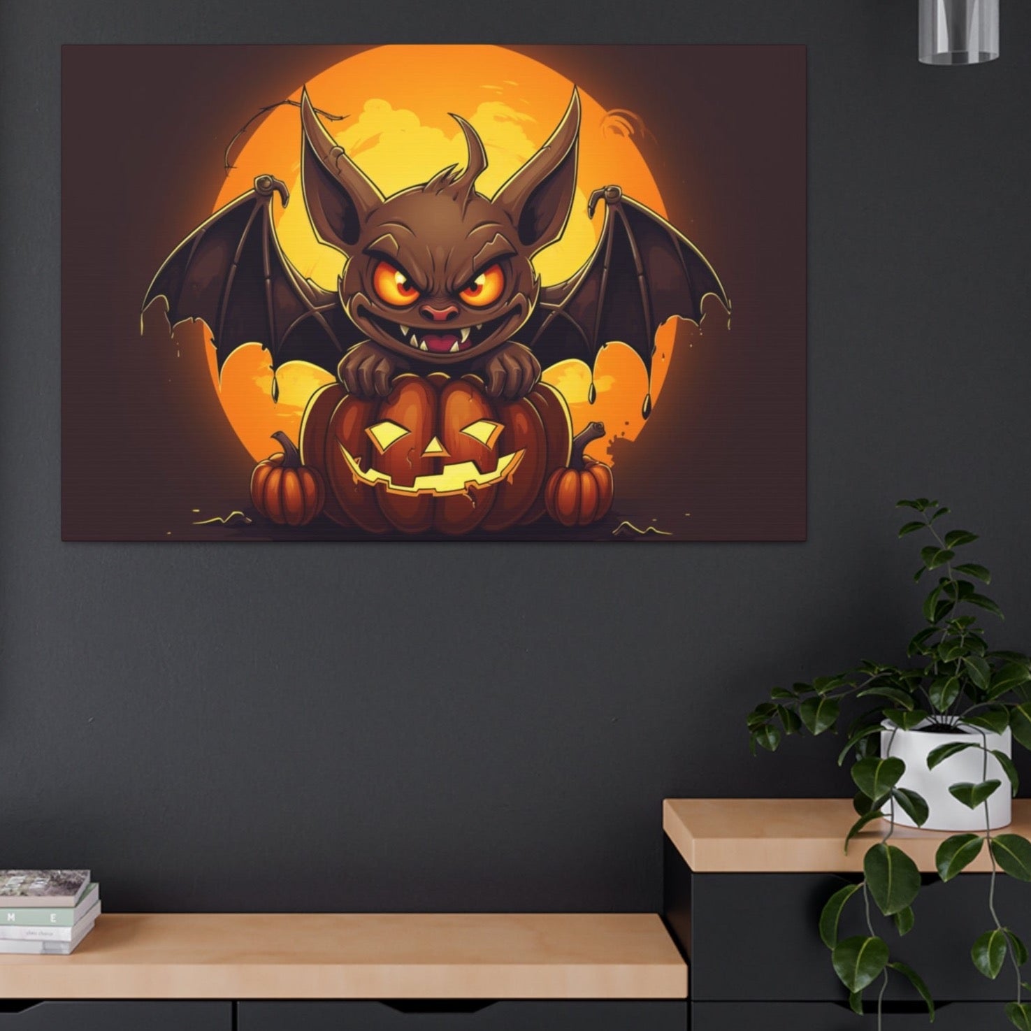 halloween cartoon bat art print