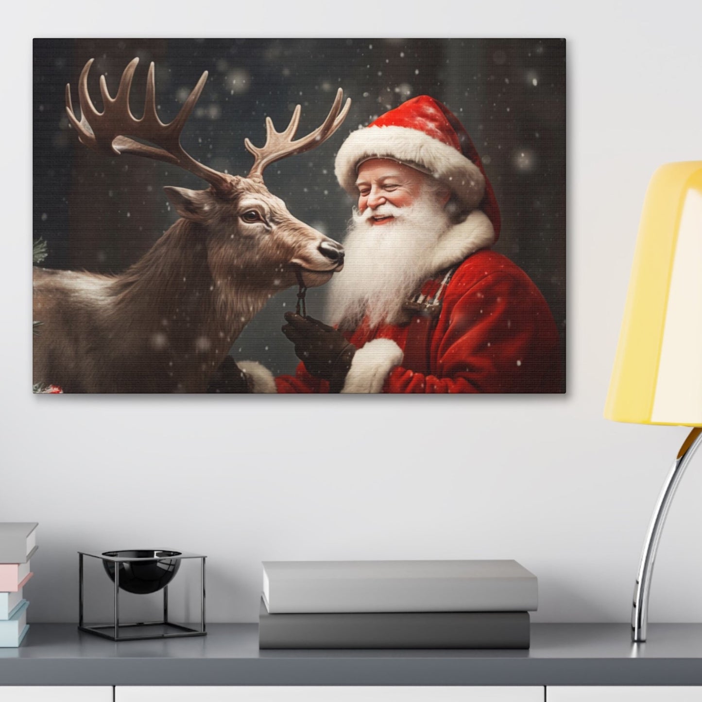 Santa and reindeer art decor
