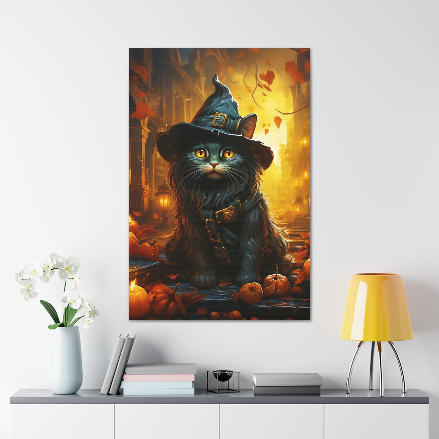 Halloween fantasy black cats poster art