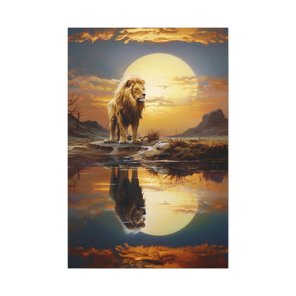 lion reflection in water aesthetic wall decor, lion wall decor gift ideas