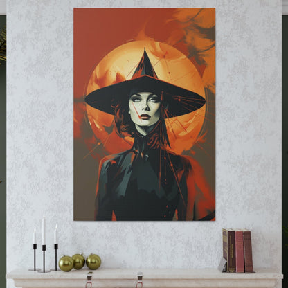 halloween art deco witch art prints