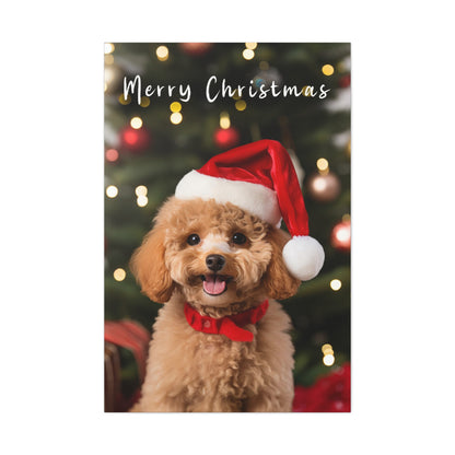 merry Christmas Poodle canvas print