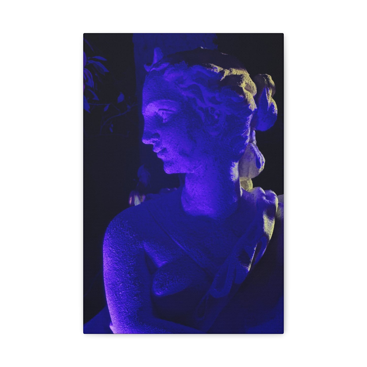 Female Statue in Purple Light - Canvas Print