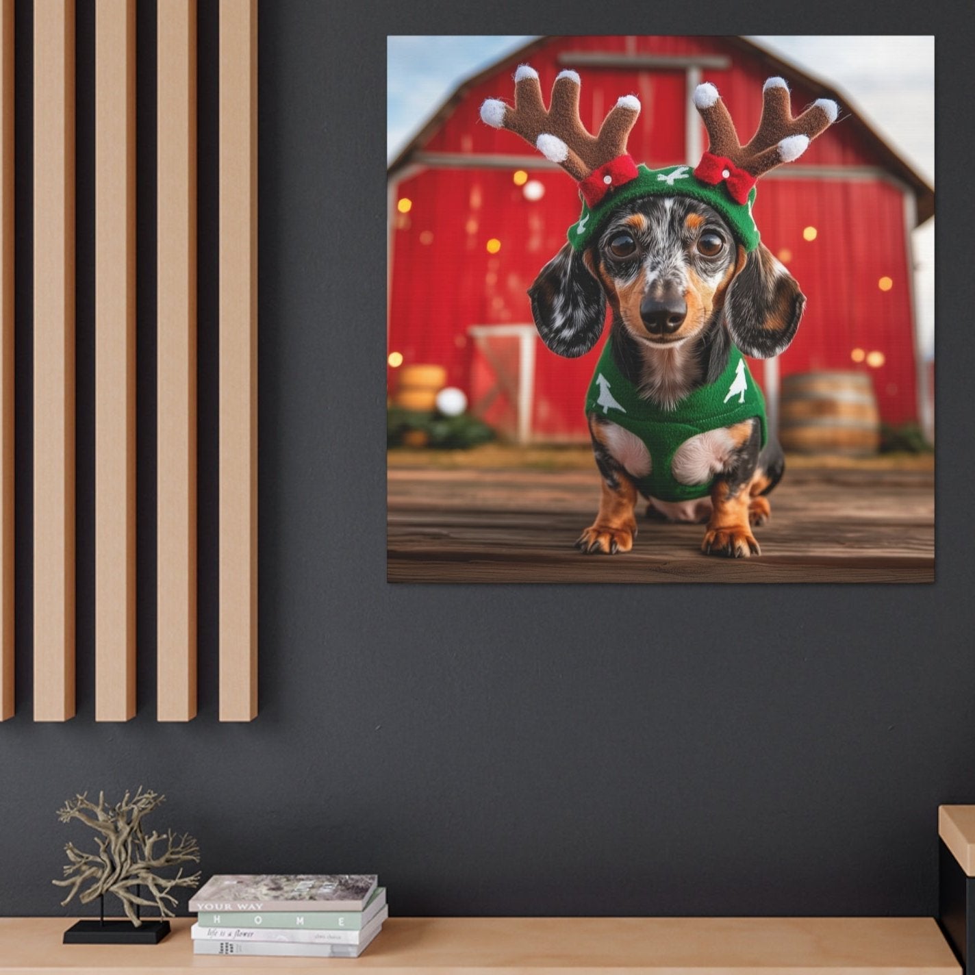 Christmas Dachshund wall decor