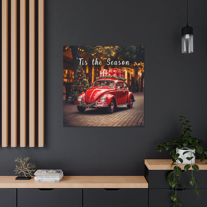Volkswagen Beetle christmas red wall decor art