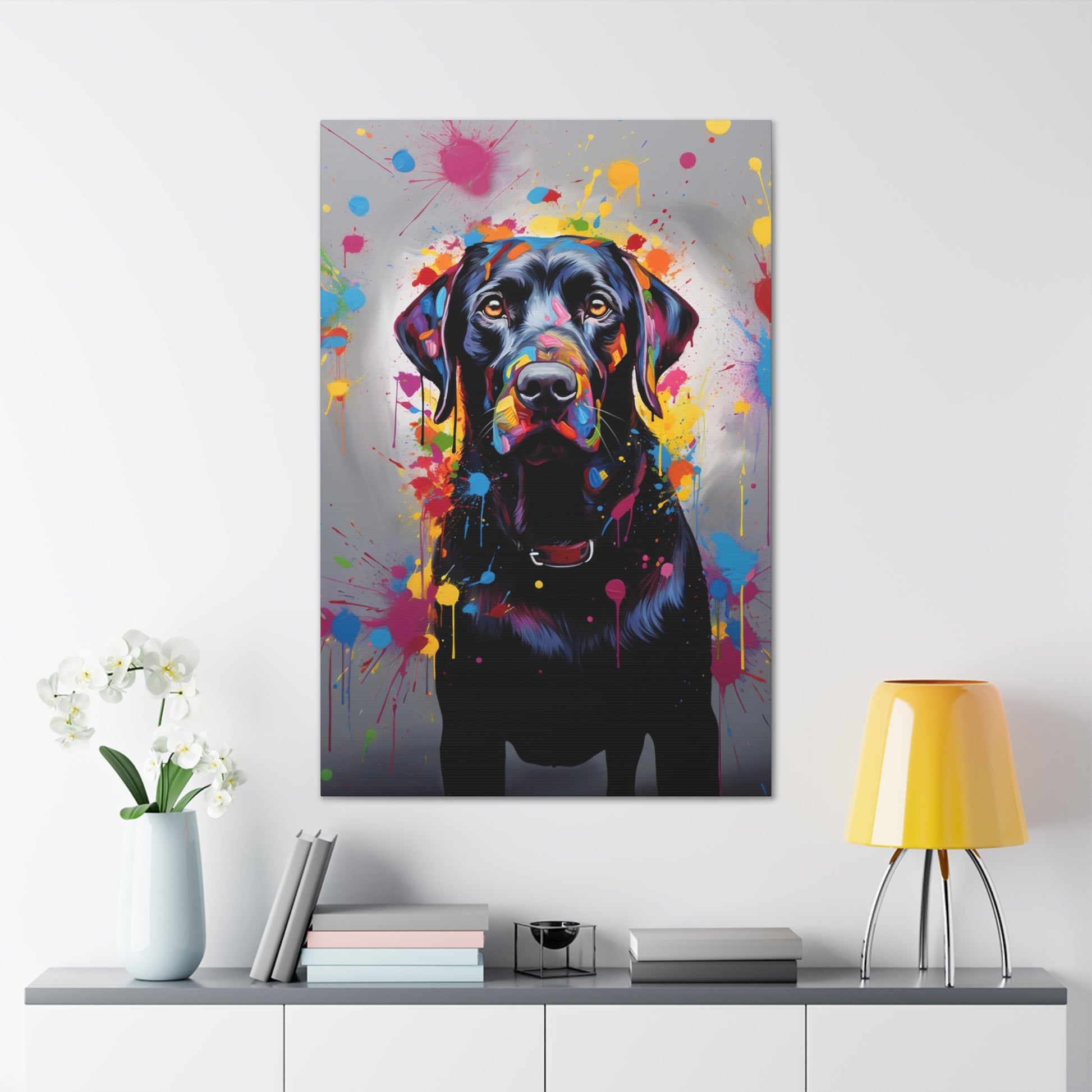 black lab dog canvas print modern art