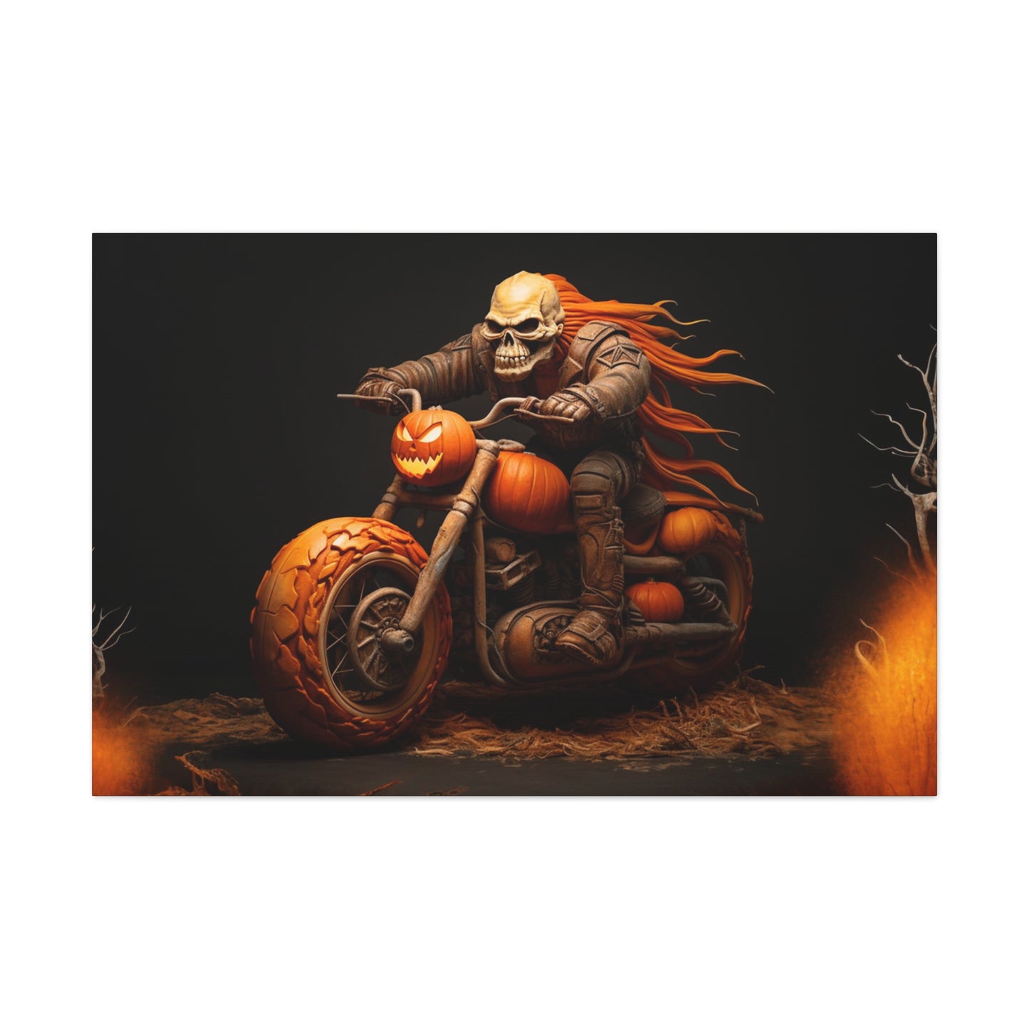 ghost on motorcycle canvas print