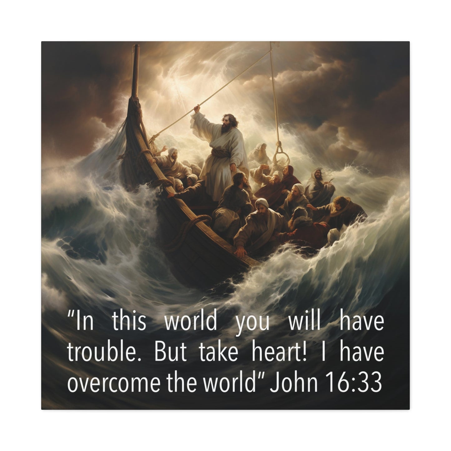 Christian wall art canvas, I have overcome the world canvas print decor art