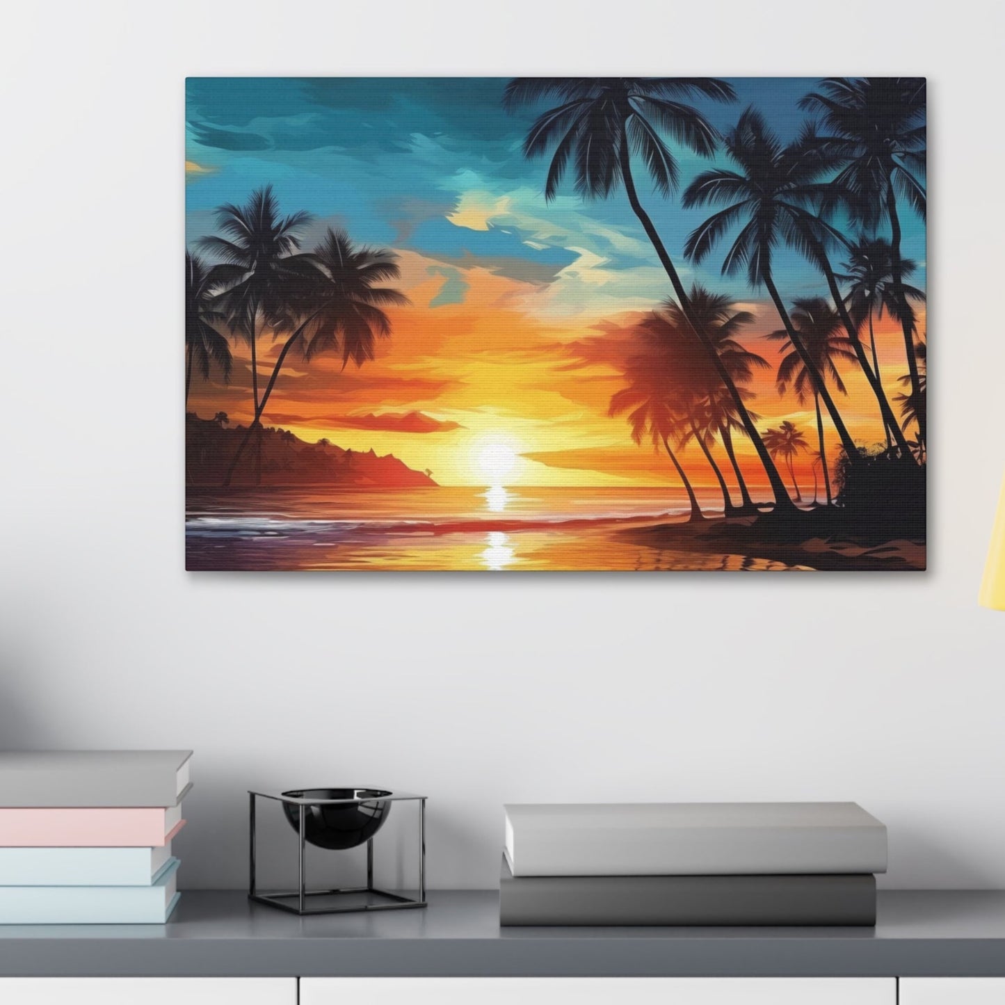 tropical sunset canvas print