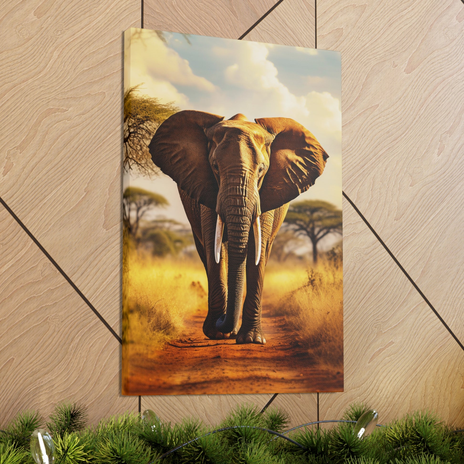 wall art of african elephant