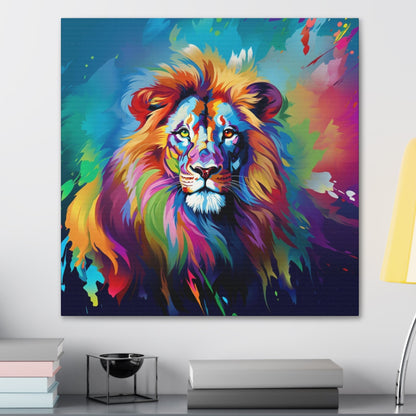 lion stretched canvas print
