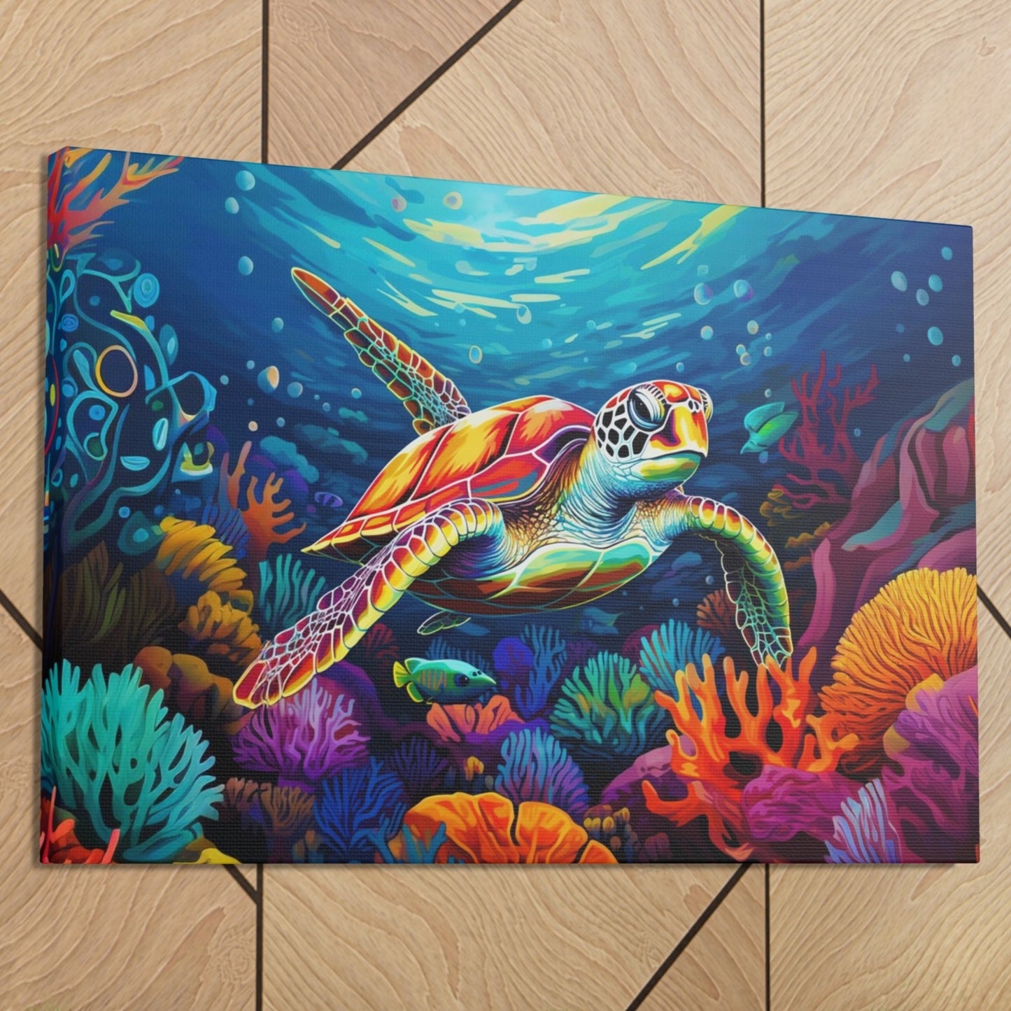 Art Deco sea turtle wall decor art