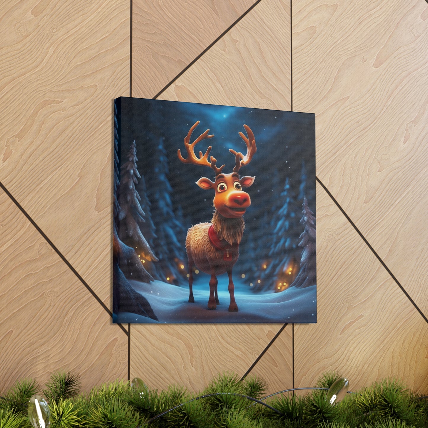 cute reindeer Christmas canvas prints