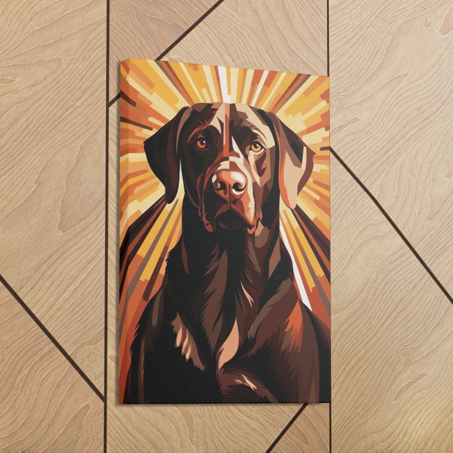 chocolate lab canvas print art deco