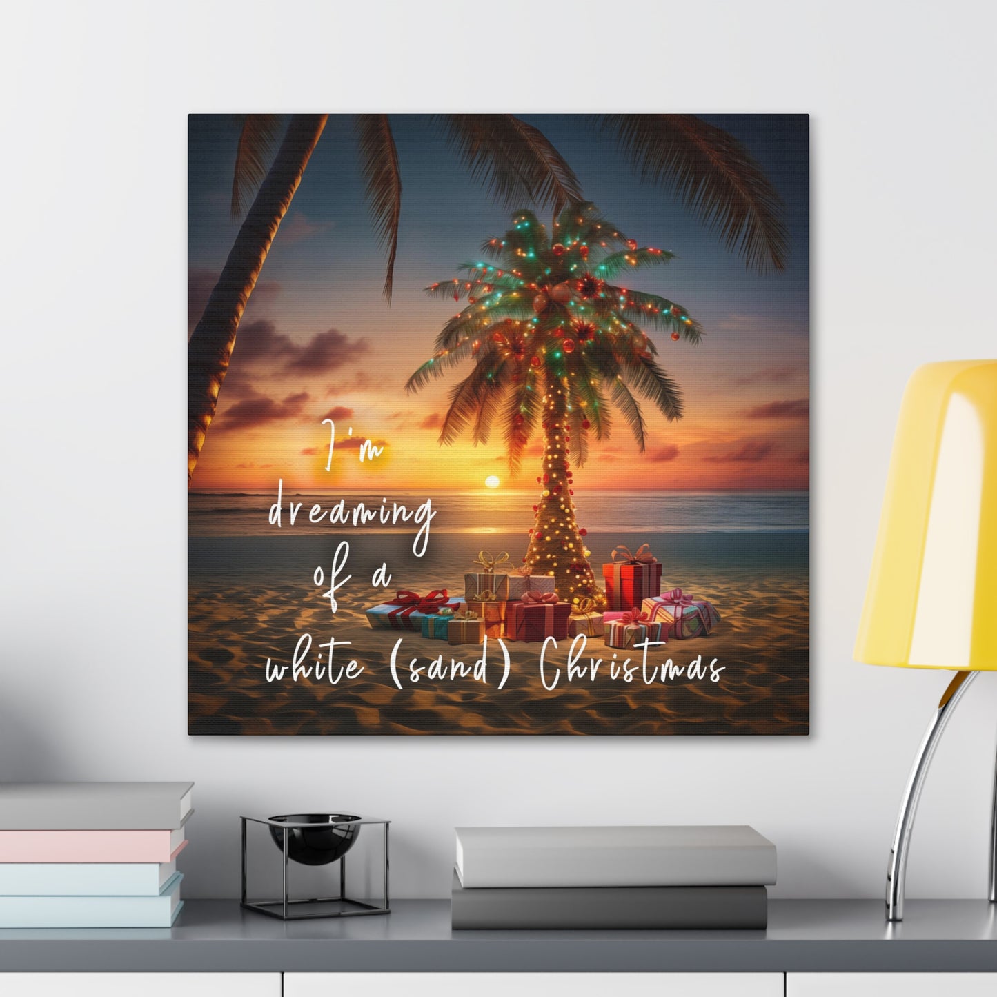 Christmas palm tree canvas print