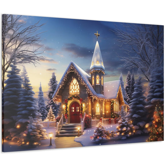 country church Christmas decor indoor