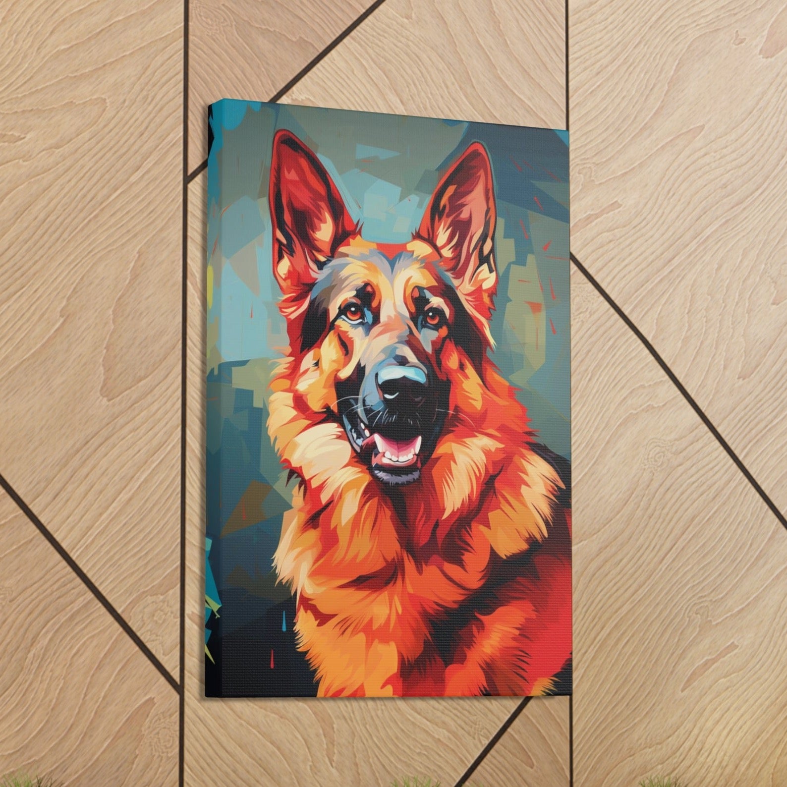 cute German Shepherd modern art canvas print