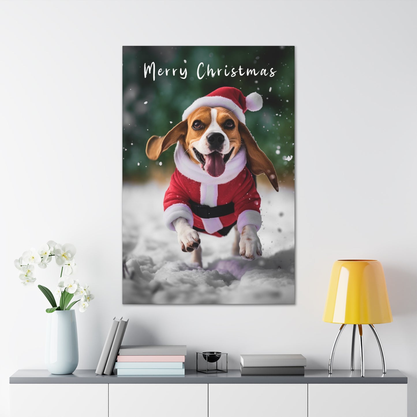 Christmas Beagles canvas prints