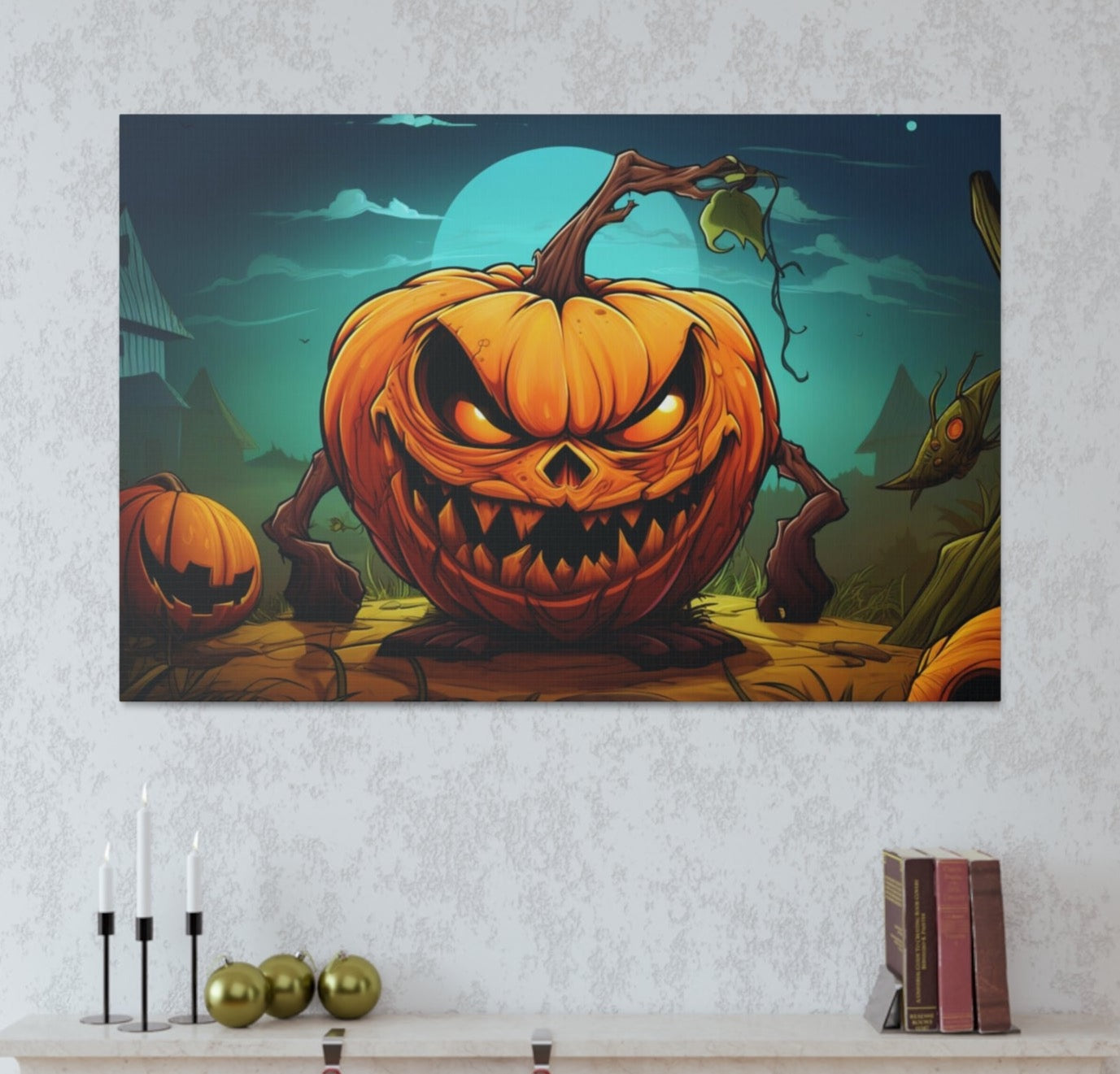 Halloween art print jack-o-lantern cartoon