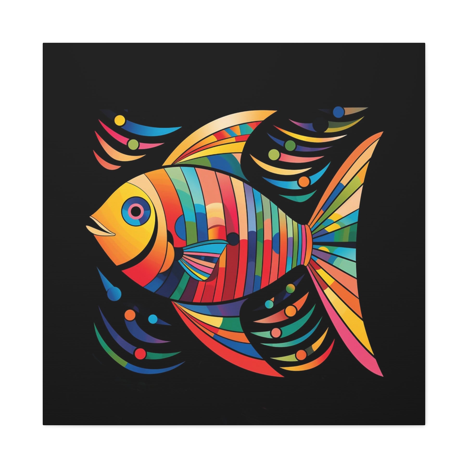 art deco tropical fish canvas print